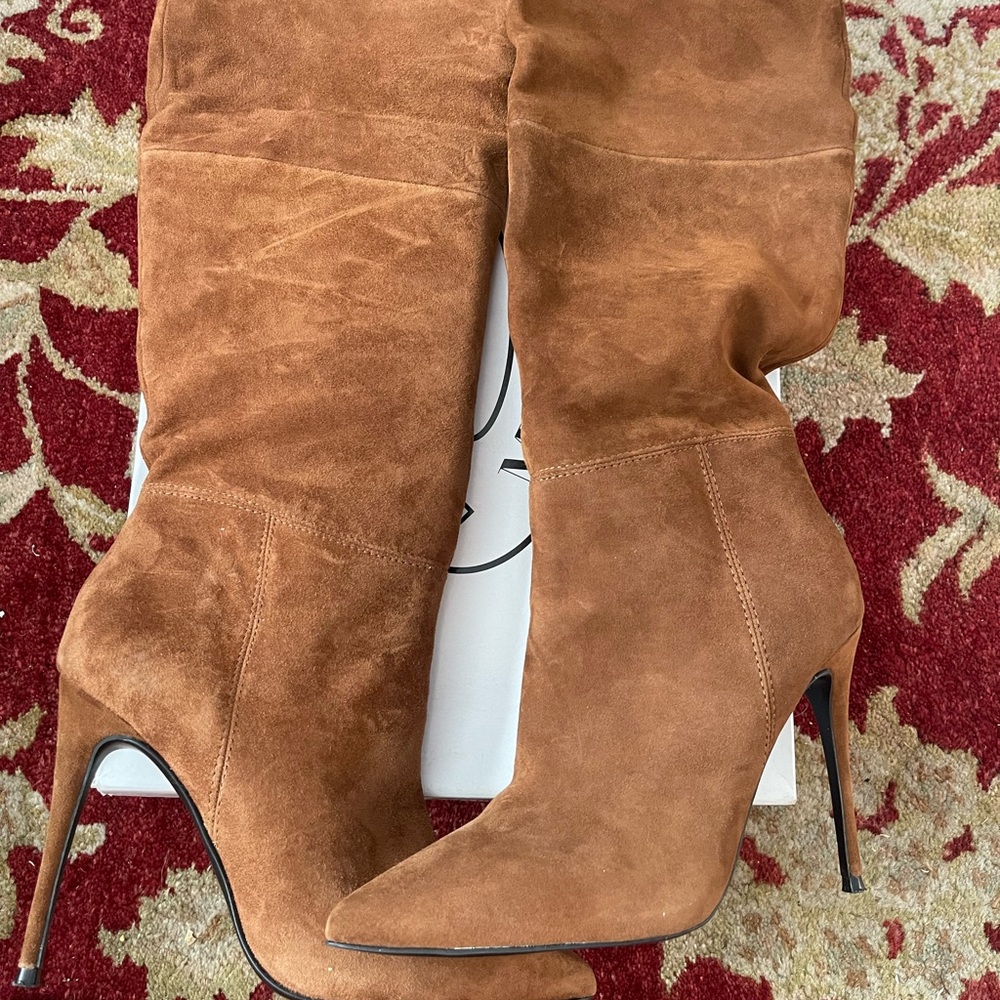 Steve Madden Tan Suede Heeled Boots